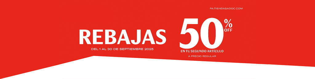 50%OFF en el segundo producto a precio regular