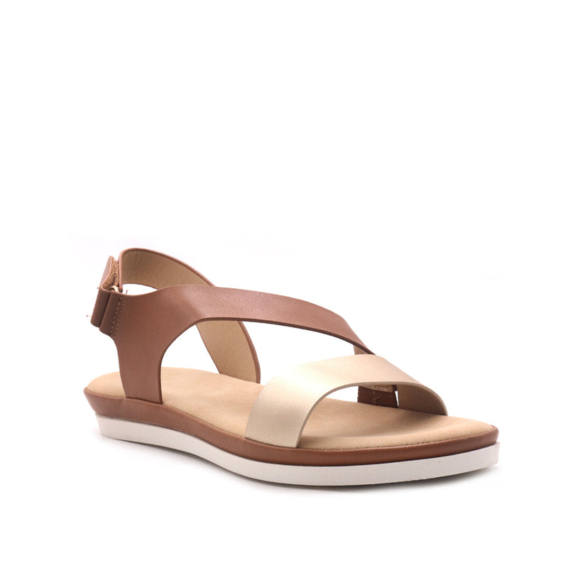 Sandalias flats Eilyn para mujer color tan - Tiendas ADOC Panamá