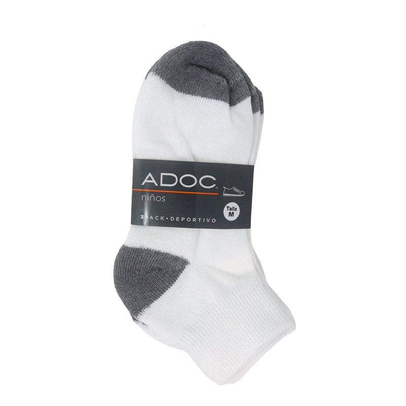 Calcetines Corto Escolar M unisex color blanco