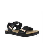 Sandalias flats Carlota para mujer color negro