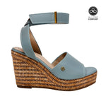 Sandalias de plataforma Cleo para mujer color celeste