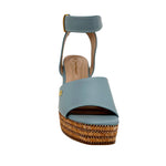 Sandalias de plataforma Cleo para mujer color celeste