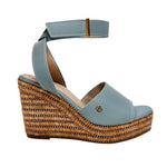 Sandalias de plataforma Cleo para mujer color celeste