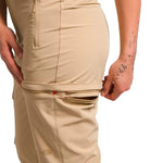 Pantalones Convertibles Bridgew para mujer color kakhi
