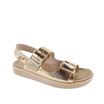 Sandalias flats Valia para mujer color dorado