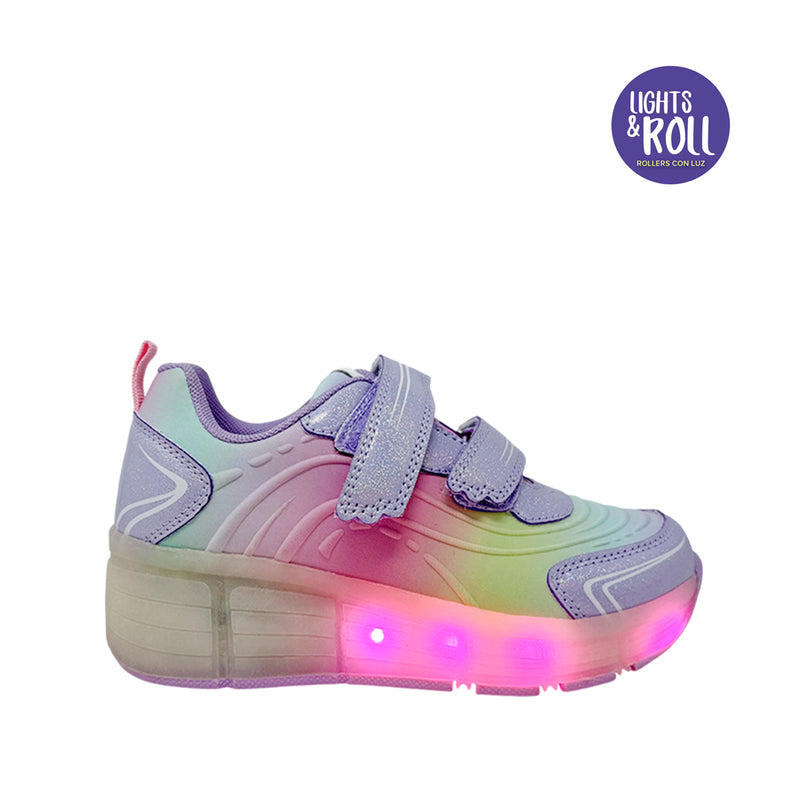 Sneakers con luces Vasilia para niña color lila