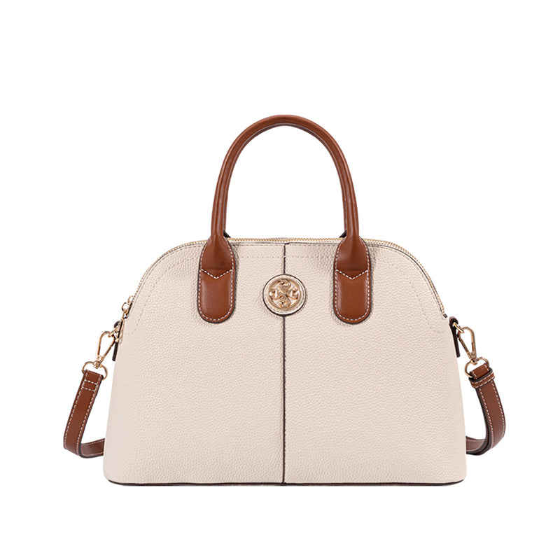 Cartera satchel Vana para mujer color hueso