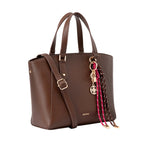 Cartera satchel Velia para mujer color café