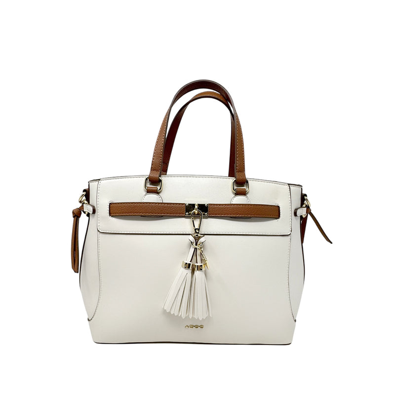 Cartera satchel Nicola para mujer color hueso