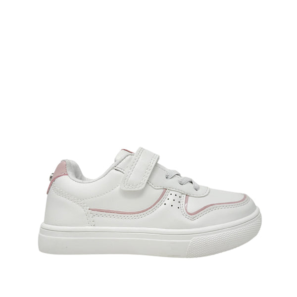 Tennis escolares Asha para infante color blanco y rosado