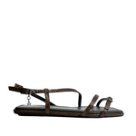 Sandalias flats Nagini para mujer color café