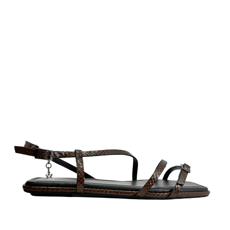 Sandalias flats Nagini para mujer color café