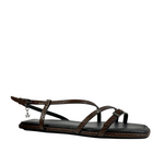 Sandalias flats Nagini para mujer color café
