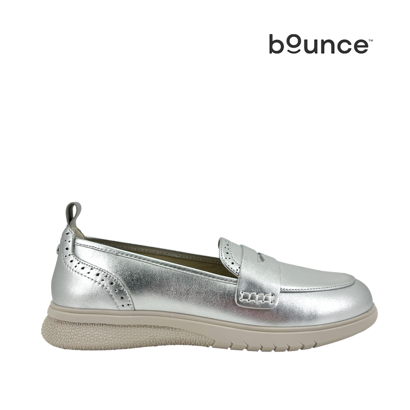 Mocasines Jolie para mujer color plateado