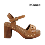 Sandalias de tacón Giana para mujer color tan